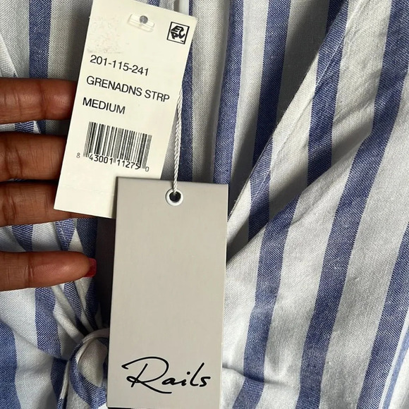 NEW Rails Charlotte Striped Tie-Front Dress - Picture 8 of 13